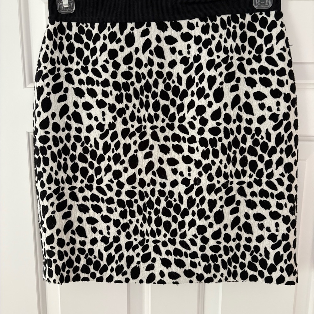 Ann Taylor Black and White Mini Skirt